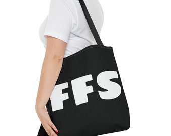 Black Funny and Sarcastic Tote Bag - Tote Bag with Abbreviated Swearword - Funny Saying on Tote Bag