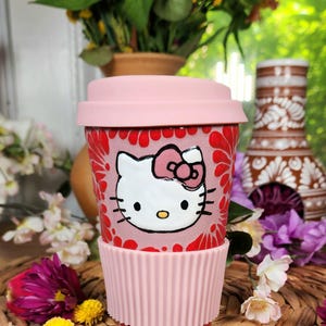 Original Talavera tumbler travel mug lid coffee 450ml Kitty Handpainted termo Christmas gifts home gift for her coquette kitchen home decor