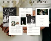 Photography Pricing Guide with Pre-Written Copy For Canva, Price List For Wedding Photographers, Wedding Photography Contract