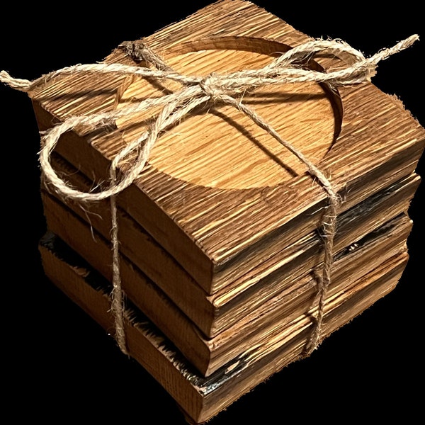 Bourbon Barrel Stave Coasters, personalization available