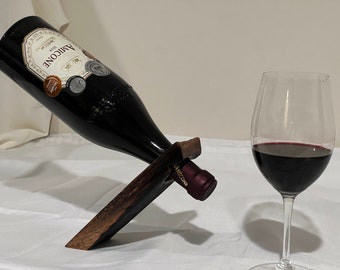 Floating Wine Bottle Holder, Made from whiskey barrel staves