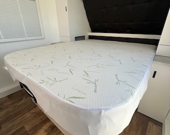 Caravan Mattress Bamboo Protector (Queen Rounded) Rounded Queen Queen Size Caravan Mattress Mattress Protector Queen