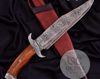 Réplica artesanal da faca Rambo Last Blood – Item de colecionador do Sylvester Stallone, faca tática de sobrevivência em aço damasco com revestimento de cobre, presente perfeito para ele.