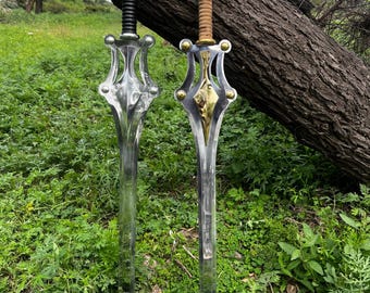 Fantasy Hero He-man Sword 38 Inch Handmade Steel Blade – Mirror Polish Medieval Warrior Sword with Leather Wrapped Handle