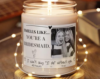 Personalized Bridesmaid Candle: 'Smells Like You're A Bridesmaid' Proposal Gift