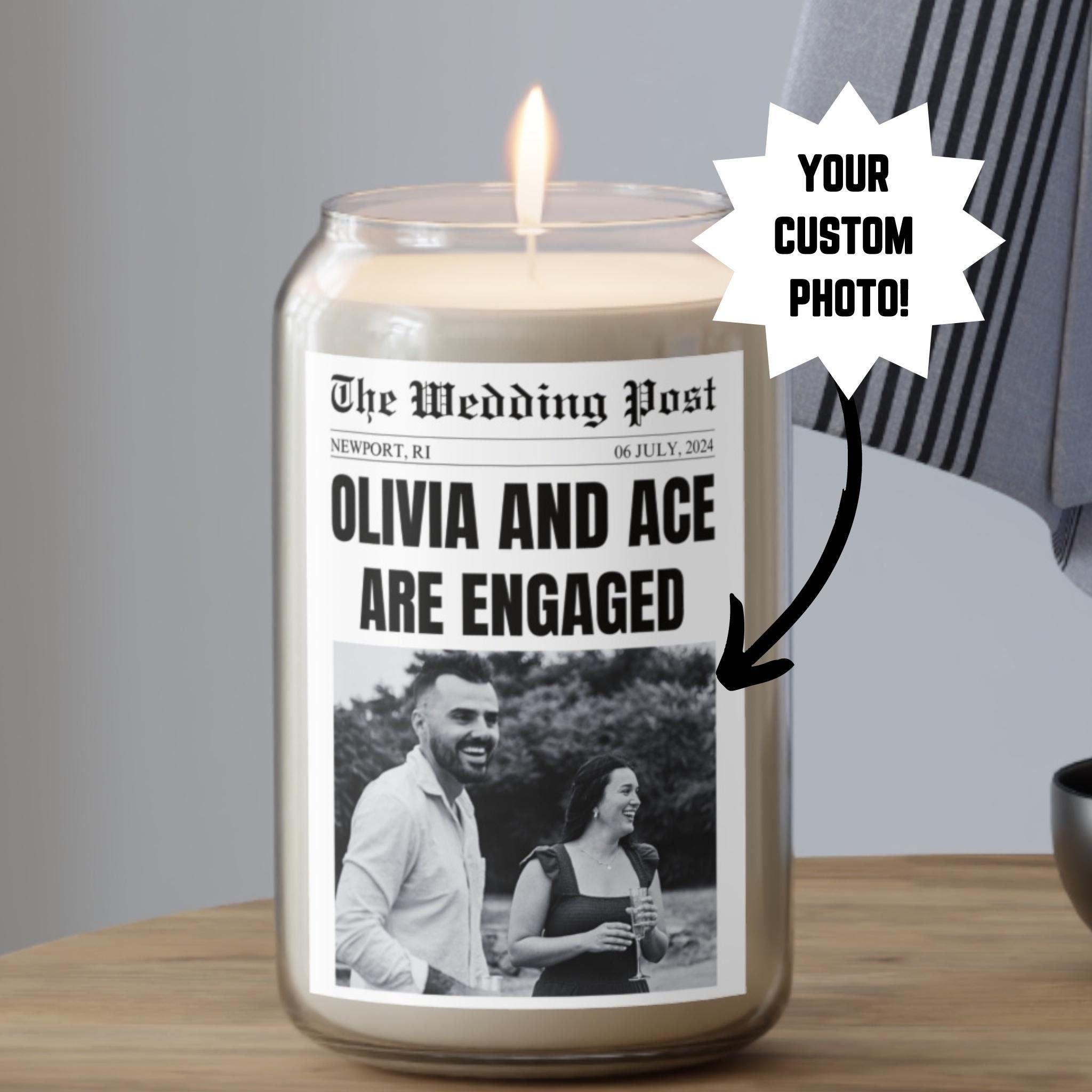 Engagement Personalized Gift Candle, Soy Wax Candle, Scented Jar Candle, Couples' Gift, Gift for her, Engagement Candle, Engagement Gift