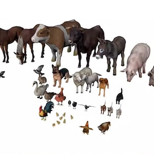 農場の動物 STL: 自分だけの牧場を作ろう - 教育用 3D モデル、リアルなスタイル、教育と遊びに最適