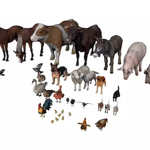 Farm Animals STL: Create Your Own Ranch - Educational 3D Models, Realistic Style, Ideal for Teaching & Play