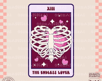 Die endlose Liebhaber-Tarotkarte PNG, Die Liebenden PNG, Die Liebenden PNG, Skelett-Liebes-Tarot-Karte PNG, Skelette lieben Vday PNG, PNG für Aufkleber