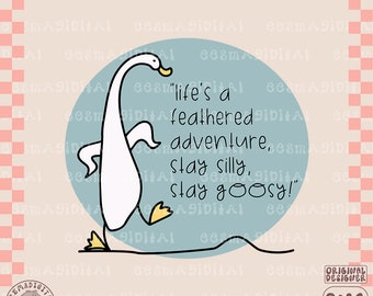Silly goose png, in my silly goose era png, Silly Goose on the Loose Club, Trendy png, goose saying png, Funny Goose Png for shirts, sticker