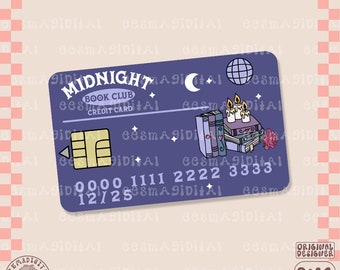 Tarjeta de crédito del club de lectura de medianoche png, archivo PNG, lindo diseño librero de moda para pegatinas, camisas, marcadores, tazas, bolsos de mano, llaveros
