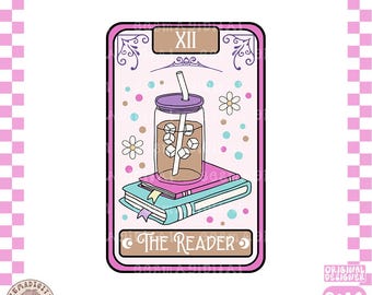 The reader Tarot Card Png, bookish Tarot Card Png, Book Tarot Card Png, Book Lover Tarot Card Png, Sublimation Design, Bookish Png