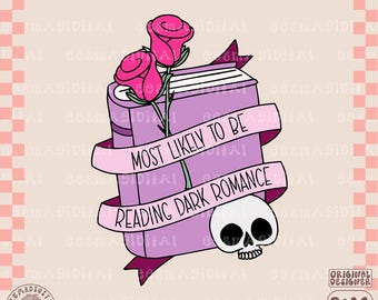 Leest hoogstwaarschijnlijk duistere romantiek PNG Book Tropes Vijanden voor geliefden Lezende boekenliefhebber Schurkenliefhebber Romantiek Lezer Smut