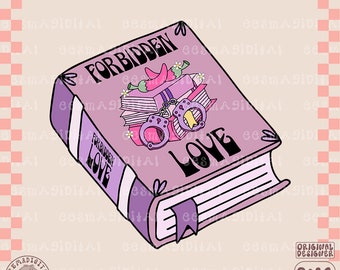 Forbidden Love PNG, Book Tropes png, Enemies to Lovers, Cute Trendy Designs for Stickers, Bookmarks, Shirts, Cups, Tote Bags, Keychains