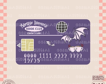 Monster Romance Book Club Card PNG File, Cute Trendy Bookish Design for Stickers, Shirts, Bookmarks, Mugs, Tote bags, Keychains & More