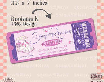 Diseño de marcador del club de lectura de romance picante, archivo PNG, lindo diseño de marcador imprimible artístico y creativo para uso comercial