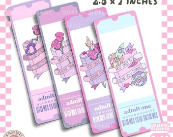 Bookish Ticket Bundle PNG, Book Club Ticket Bookmark PNG, Book lovers clipart, Cute trendy Aesthetic romantasy Romance sci fi Smut