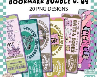 Bookmark png bundle vol 4, PNG Design Bundle for Readers, ticket bookmark png, admit one bookmark png