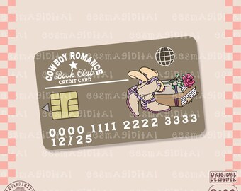 Cowboy romance book club credit card png, PNG File, Cute Trendy Bookish Design for Stickers, Shirts, Bookmarks, Mugs, Tote bags, Keychains