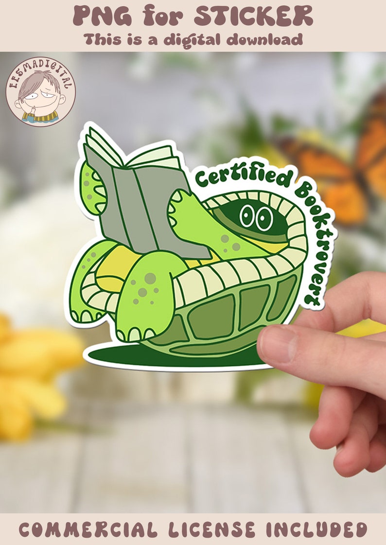 Certifierad booktrovert PNG, söt rolig trendig bokdesign för skjortor, klistermärken, bokmärken, motellnyckelringar, tygväskor och mer - kommersiellt bruk bild 7