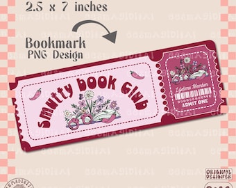Diseño de marcador del club de lectura obsceno, archivo PNG, lindo diseño de marcador imprimible artístico y creativo para uso comercial