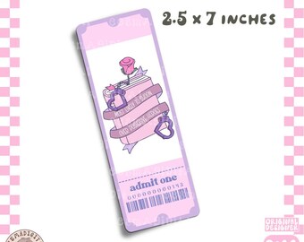Signet billet club héros possessifs PNG, signet signet imprimable rose girly rose tendance esthétique à la mode, lecteur de livre, conception de signet imprimable