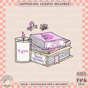 Fantasy reader PNG File, Cute Trendy Bookish Artsy Design for Shirts, Stickers, Bookmarks, Cups, Tote Bags and More