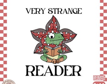 Very Strange Reader PNG, Cute Bookish frog Clipart, Horror Designs for Stickers, Commercial Use, Fantasy Book Club png