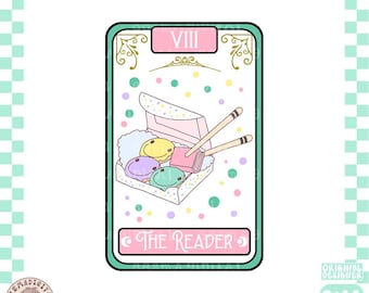 The reader Tarot Card PNG, The Reader png, bookish tarot card png, Book lover sublimation design for stickers, Romance reader PNG File