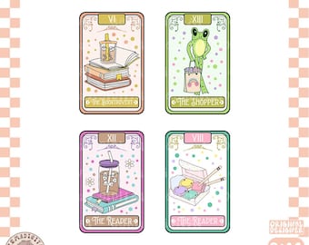 Bookish Tarot Card Png bundle, Tarot Card Png, Book Tarot Card Png, Book Lover Tarot Card Png, Sublimation Design, Bookish Png, Book Girl