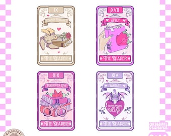 Tarot card BUNDLE png, Dark Romance Book Club PNG, Cute Trendy Bookish Design for Stickers, Shirts, Bookmarks, Mugs, Tote bags