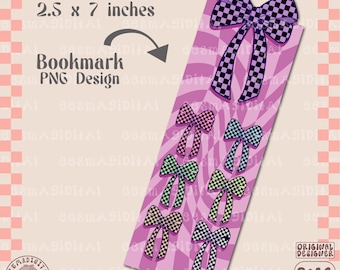 Retro ribbon bookmark design, PNG File, Cute Artsy Creative Bookish Printable Bookmark Design for commercial use