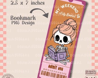 Diseño de marcapáginas "Mi fin de semana está todo reservado", archivo PNG de club de lectura antisocial, diseño de marcapáginas imprimible, lindo, artístico y creativo de libros