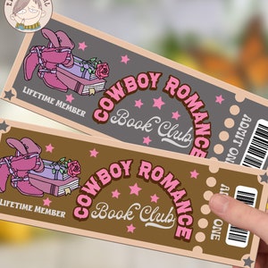 Cowboy Romance Book Club Bookmark Design, PNG File, Cute Creative ...