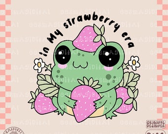 In My Strawberry Era PNG, Summer Vibes Design, Strawberry Season png, Strawberry Vibes Gardening clipart, Fruit clipart, Trendy design png