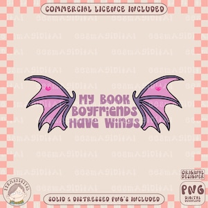 Meus namorados de livro têm arquivo PNG de asas, design artístico obsceno e fofo na moda para adesivos, marcadores, chaveiros de motel, sacolas etc.