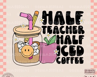 Medio maestro medio café helado PNG, Amante del café helado Png, Baddie pngg, Café helado Handrawn Png, Café helado png, Café retro Png, DTF Desi