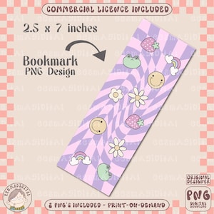Swirl Checkered Bookmark Design, PNG File, Cute Creative Bookish Printable Bookmark Design for Commercial Use