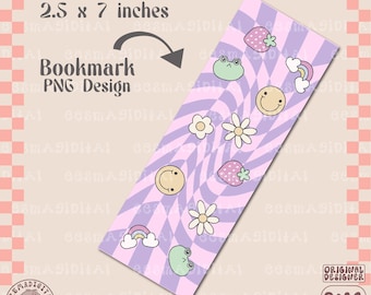 Swirl Checkered Bookmark Design, PNG File, Cute Creative Bookish Printable Bookmark Design for Commercial Use