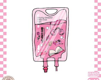 Smut Reader drip bagPNG, Extra Spicy Books Reader, Cute Trendy Aesthetic Popular Bookish png for Stickers, Bookmarks, Commercial Use