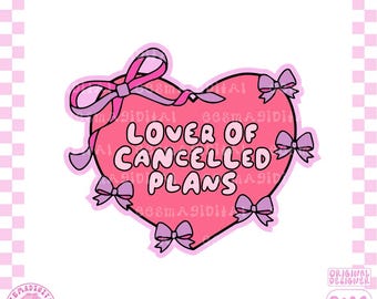 Lover Of Canceled Plans PNG, Trendy Sticker Png, Funny Introvert Png, Antisocial Png, Mental Health Png, Anxiety Png, Anxious Girly