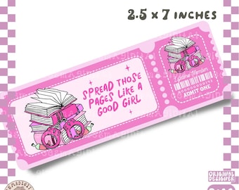 Spread those pages like a good girl Bookmark PNG, Cute Trendy Aesthetic Smutty Spicy Romance Book Reader Printable Bookmark Design