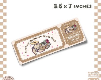 Cowboy Romantik Ticket Lesezeichen PNG, Reader Druckbare Lesezeichen png, niedliche trendige ästhetische Romanze Cowgirl Western Mädchen Buch kommerzielle Nutzung