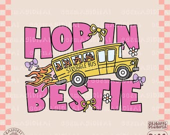 Hop In Bestie Struggle Bus PNG, Mental Health Png, Funny Anxiety Png, Trendy PNG, Popular PNG, Viral Girly Png, Cute Sticker Design
