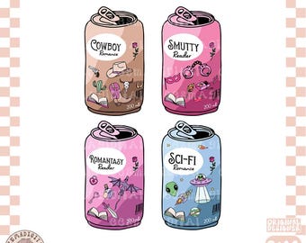 Bookish soda PNG bundle, Cute Trendy Aesthetic Popular smutty Bookish png for Sticker, Bookmark, Commercial Use