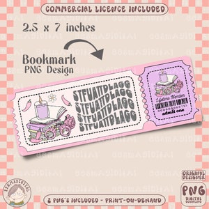 Stfuattdlagg bookmark design, bookish PNG File, Cute Artsy Creative Bookish Printable Bookmark Design