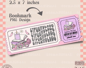 Stfuattdlagg bookmark design, bookish PNG File, Cute Artsy Creative Bookish Printable Bookmark Design