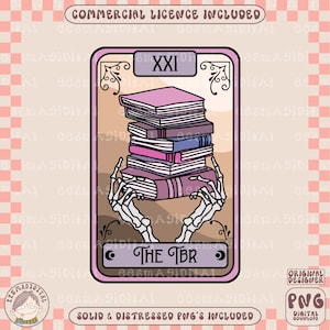 The TBR Tarot Card png, Romance Smut book png, Reader tarot png, Book tok png, Bookish png, tbr png diseño para pegatinas, etc. - comercial