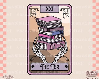 The TBR Tarot Card png, Romance Smut book png, Reader tarot png, Book tok png, Bookish png, tbr png diseño para pegatinas, etc. - comercial