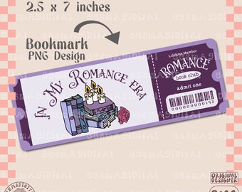 In my romance era bookmark design, romance book club bookmark PNG File, Cute Artsy Creative Bookish Printable Bookmark Design